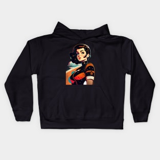 Space Pin Up Girl Kids Hoodie